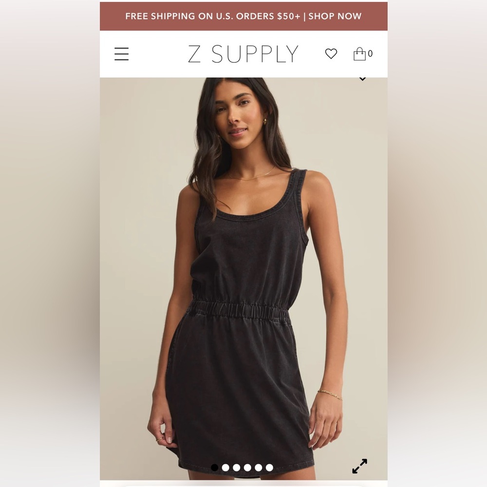 Z SUPPLY Keegan Black Cotton Sleeveless Dress Small